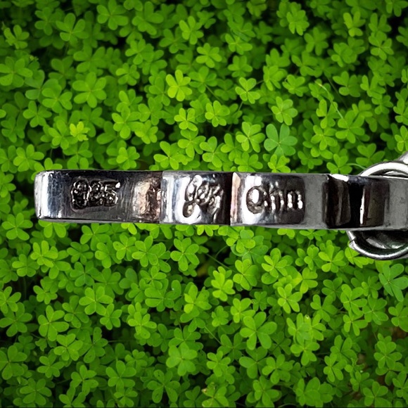 Sterling Silver Plique a Jour Style Clover Charm 3/4 inch - Picture 3 of 3